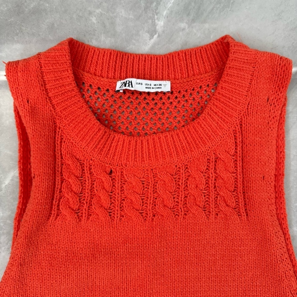 Women’s Zara Chenille Sweater Knit Mini Sleeveless Dress Size Small - Picture 4 of 16